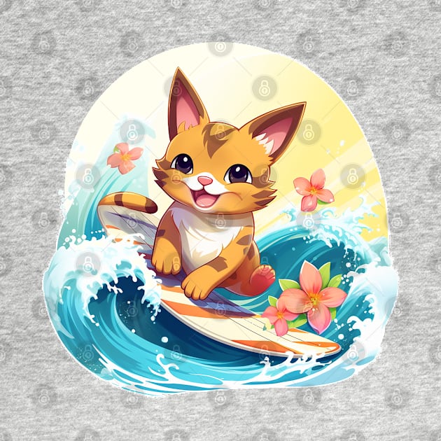 Hawaii-mon Surfing Kitty by Kona Cat Creationz